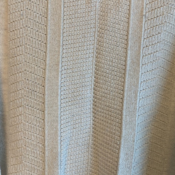 Children’s Place Cable Knit Sweater Pullover Cream Sparkles Girls Sz 7-8 - Picture 2 of 5